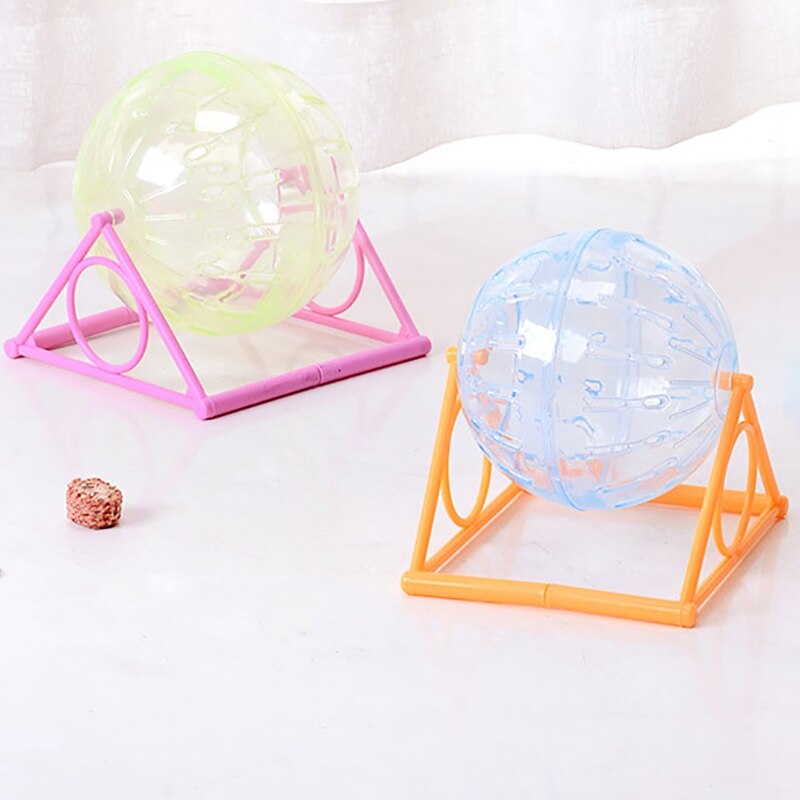 Hamster Ball Plastic Silent Hamster Running Ball Animal Exercise Ball with Stand Pet Interactive Toys Small Animal Training Toys