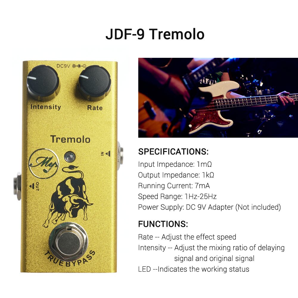 guitar Effect Pedal with True Bypass Portable Sinlge Guitar Pedal guitar accessories guitar pedal guitar parts pedal guitar: JDF-9