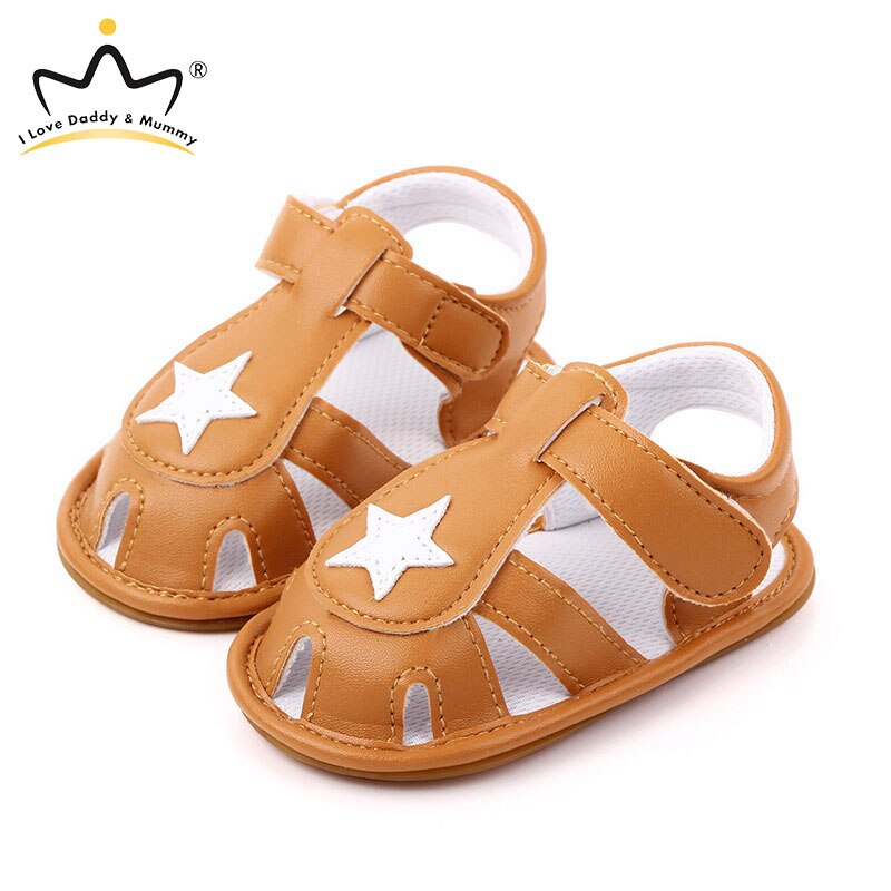 Baby Zomer Schoenen Leuke Ster Baby Meisjes Jongens Sandalen Schoenen Antislip Pu Leer Ademend Peuter Kids Babyschoenen: khaki / 13-18 months