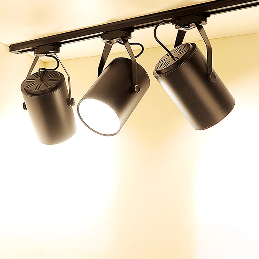 Luz de pista led cree chips lâmpada de pista iluminação ferroviária para casa holofote roupas internas loja quarto luminária