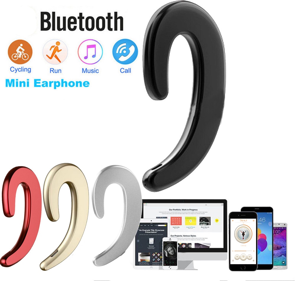 Kebidu fone de ouvido condutor óssea, fone estéreo esportivo sem fio com bluetooth 4.2, headset para notebook e tablet xiaomi para iphone 7 8 x