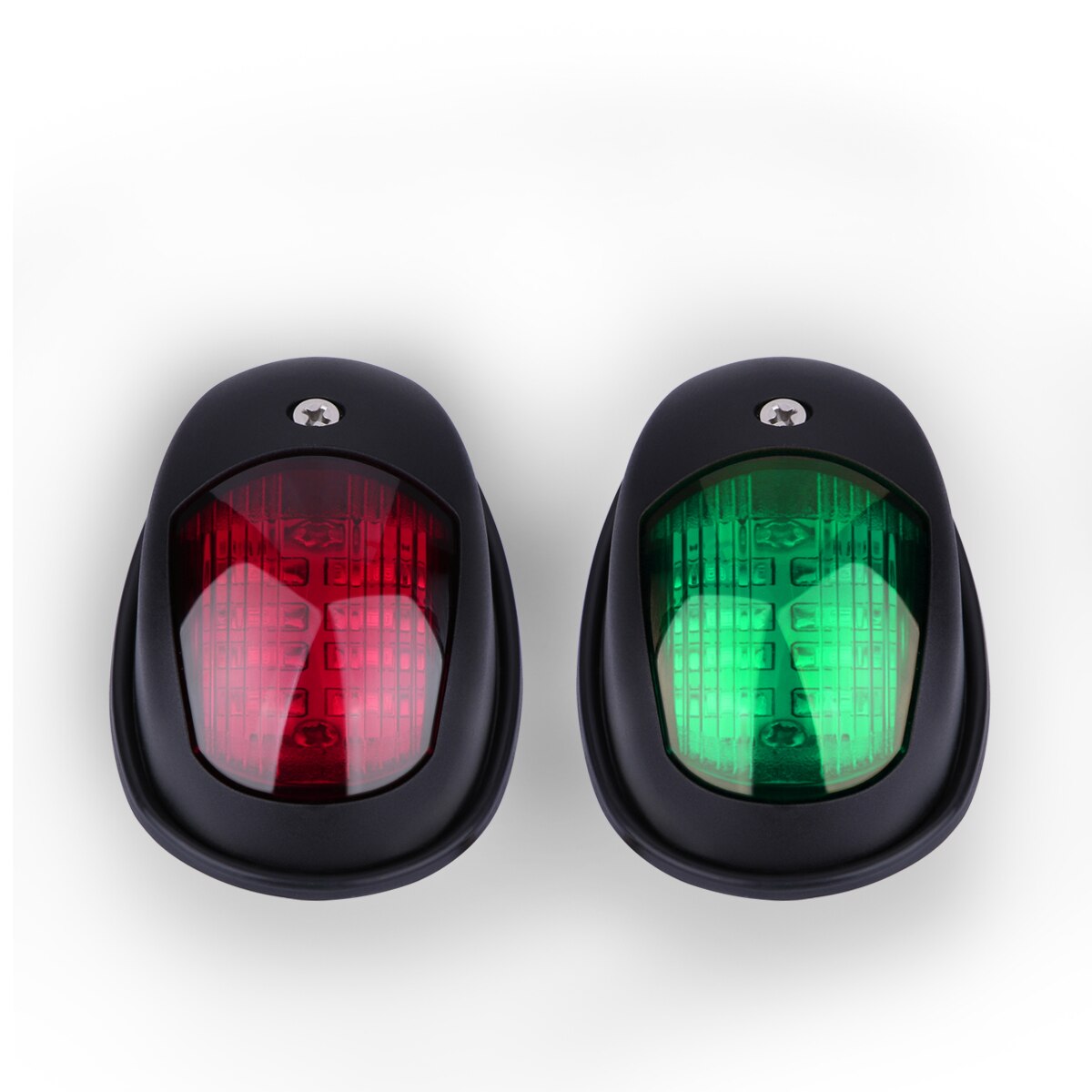 2 Pcs Sail Signal Light Navigation Light With Red Green Bow Waterproof LED Marine Boat Marine Indicator Ship Warning Light: Black