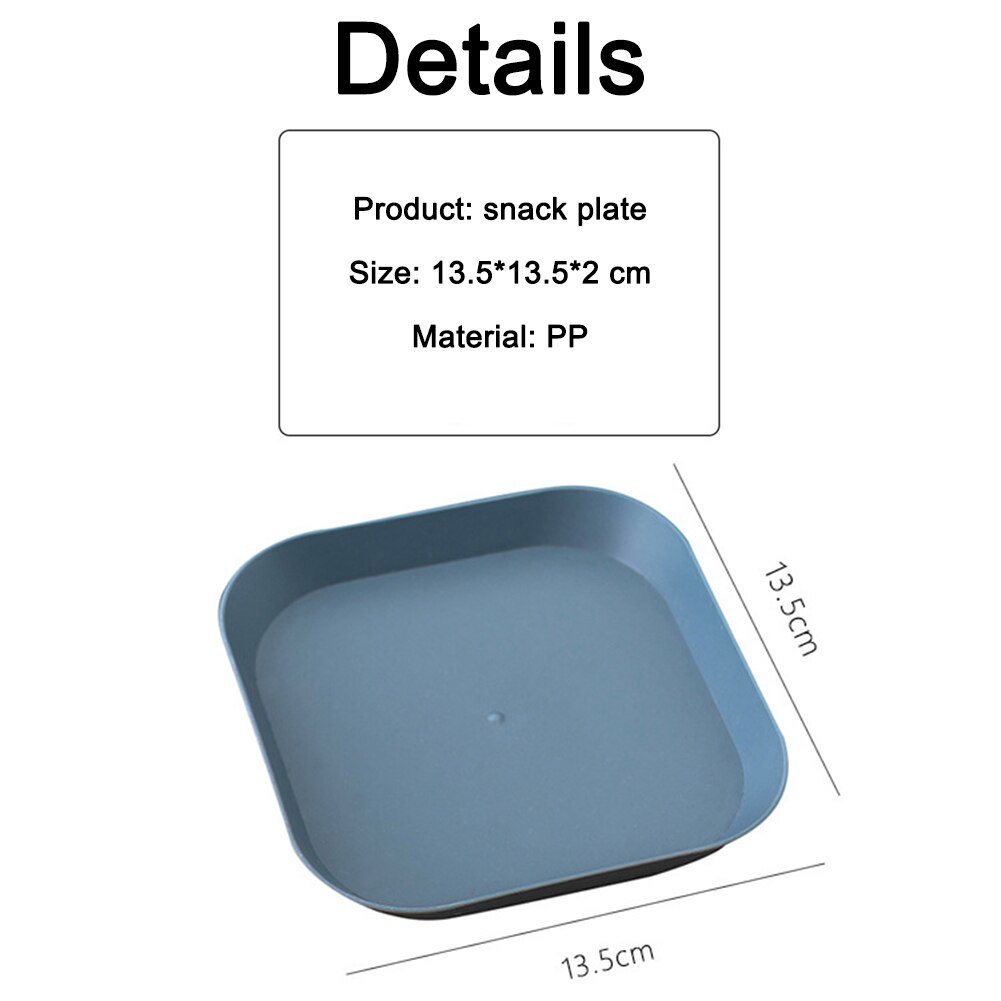 5PCS Square Plastic Plates for Kids and Toddlers Unbreakable Reusable Dinner Plate Serving Dish for Salad Snack Pasta