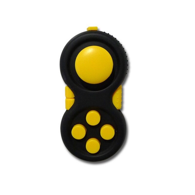 Fidget Pad Draagbare Controller Knoppen Stress Decompressie Speelgoed Sleutelhanger Tool verlichten de stress Tool: YELLOW