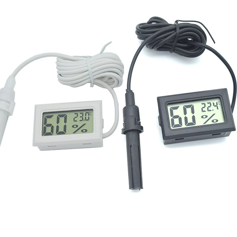 Mini lcd digitalt termometer hygrometer fugtighedstemperatur fugtføler måler temperaturmåler indendørs sonde