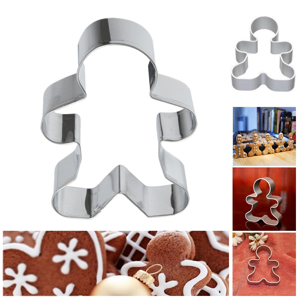 1 Pcs Kerst Cookie Cutter Gereedschap Aluminium Gingerbread Mannen Vormige Biscuit Mold Keuken Cake Decorating Gereedschap