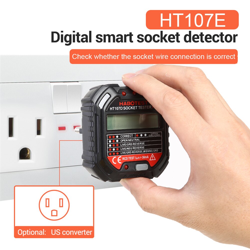 Elektrische Fault Checker Circuit Lijn Plug Socket Voltage Outlet Tester Finder Geavanceerde Circuit Lijn Muur Plug Finder