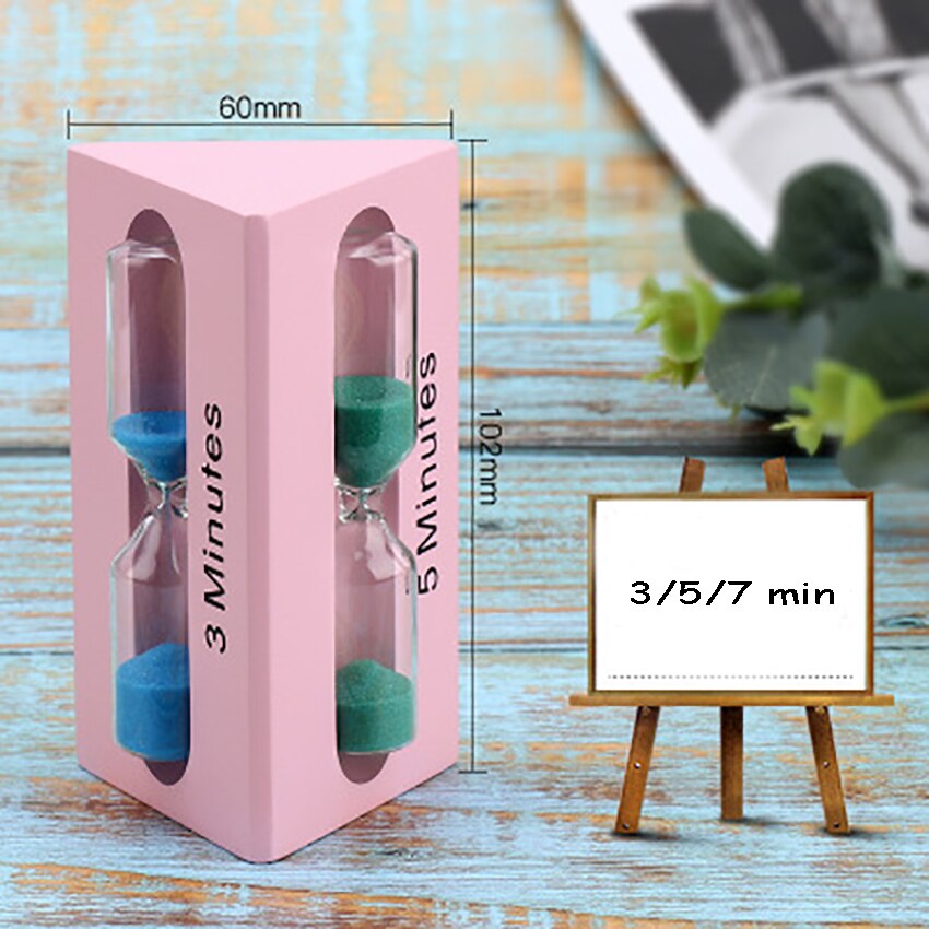 3/5/7 Minutes Triangular Wooden Sand Hourglass Kid... – Grandado