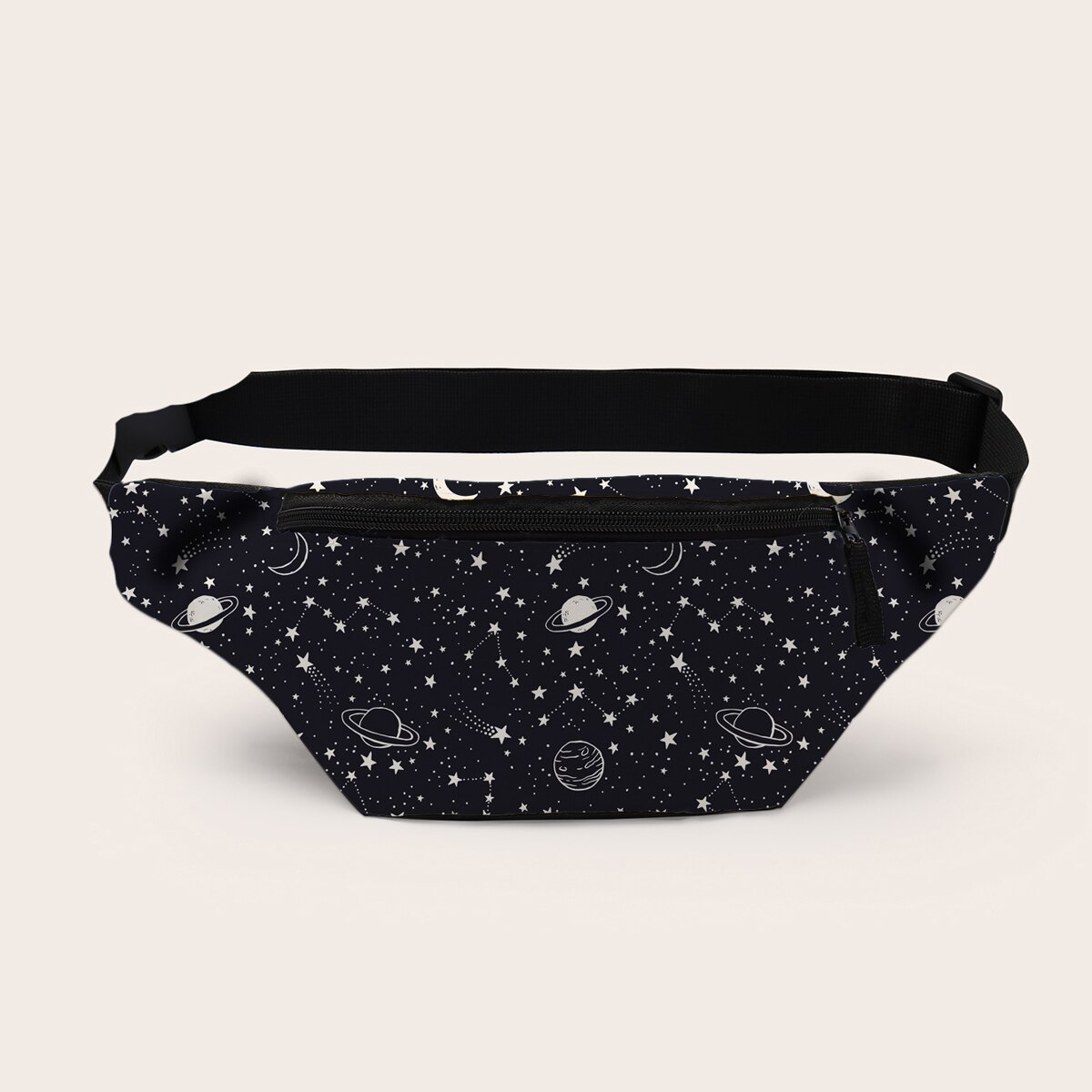 Deanfun Waist Bag Starry Night Printed Fanny Pack Black Bum Bag For Daily Use Travel Belt Bag 18067: Default Title