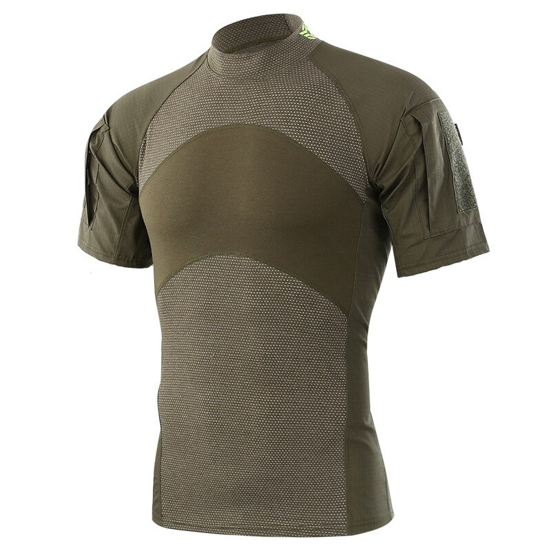 Udendørs sommer #39 camouflage vandre-t-shirt sportsbund åndbar hurtigtørrende komfortabel størrelse m -2xl camo vandretop: Grøn / L
