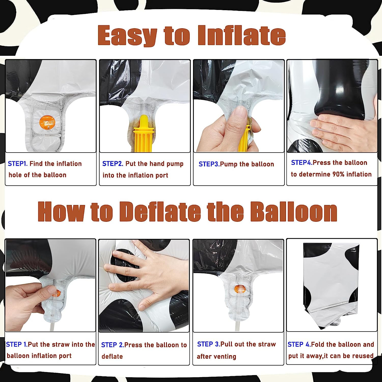 40 cali Krowa Nadruk 1 2 3 4 5 6 7 8 9 0 Cyfrowy balon z numerem Chłopiec Dziewczyna Krowa Farma Stodoła Motyw Dekoracja urodzinowa