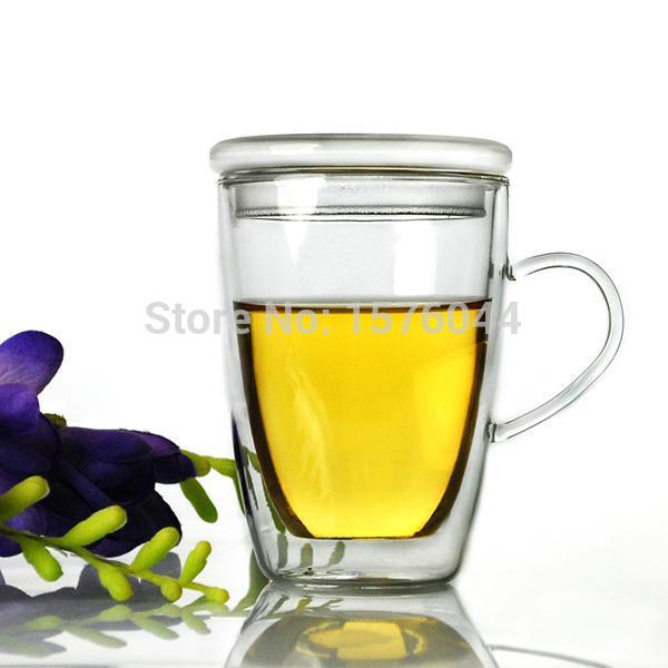 Gobelets en verre à Double couche JP 300ml | Haute Qauilty résistants à la chaleur, tasses à poignée de verre, verrerie, tasse de bière avec couvercle, JP 1066 1 pièce