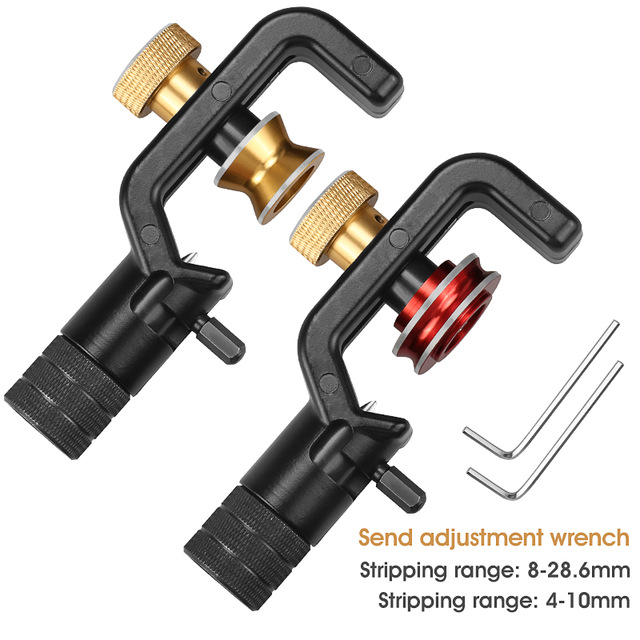 Acs -2 abisolierzange für gepanzerte drähte, 4-10mm & 8-28mm glasfaserkabelschneider, glasfaser-abisolierwerkzeug, mantelschneider, hülsenschneider: 2 stck.