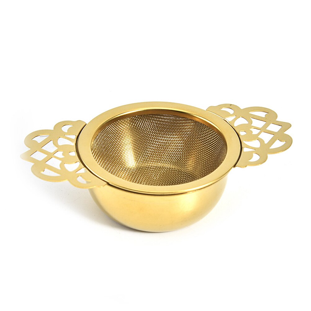 Tesilar med droppskål rostfritt stål teinfuser lätt rengör löst hängande infusionsfilter: Guld-