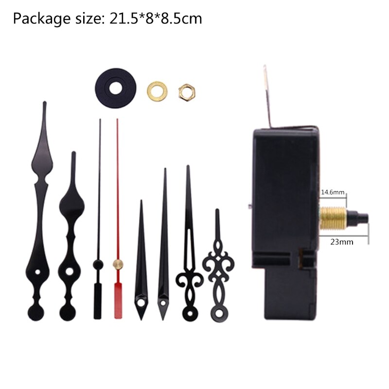 High Torque Long Shaft Clock Movement Mechanism with 3 Pack Different Size Hands