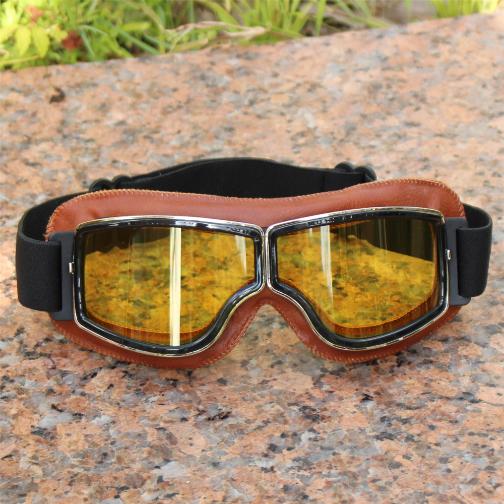 Vintage skyddsglasögon motorcykel läderskyddsglasögon cruiser fällbara skyddsglasögon nyaste solglasögon motocross säkerhet: Grön