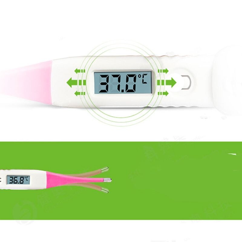 Cartoon Digitale Thermometer Oksel Lcd Memory Recall Flexibele Tips Temperatuur Meting Voor Kind Volwassen Body