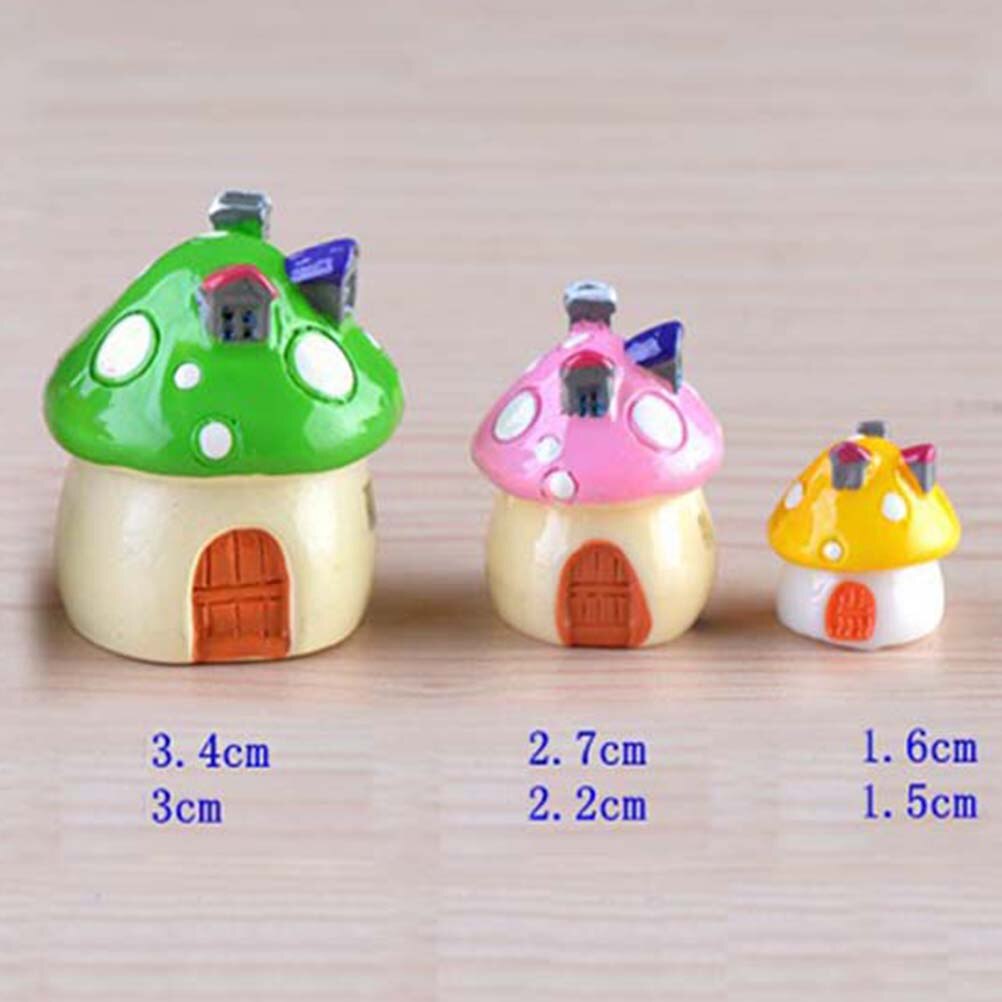 3 Sizes DIY Resin Fairy Garden TOY Mini house toy mushroom Castle Cute toy