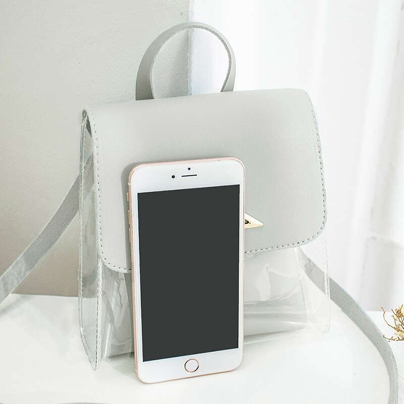 Dames handtas doorzichtige tas met sterrenpatroon emmer transparante satchel tas crossbody schouder telefoon cosmetische tas