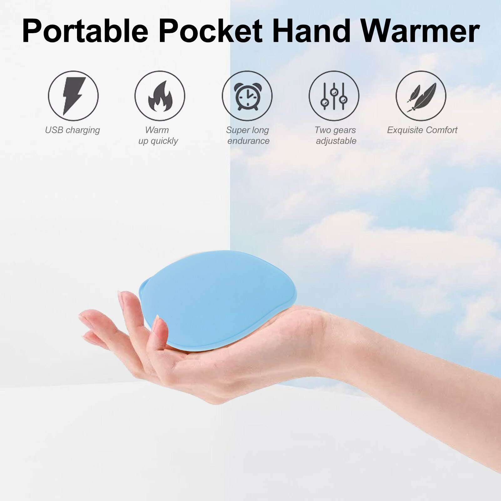 Hand Warmers Oplaadbare 3600Mah Power Bank Draagbare Pocket Hand Warmer Quick Verwarming Hand Warmers Thuis Hand Warmers