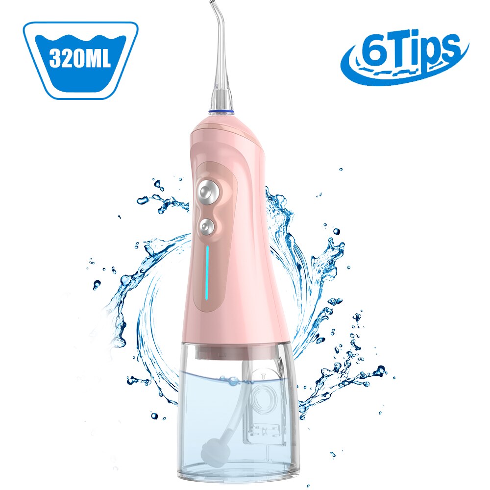 320ml vattentank vattentråd tandtråd 6 lägen med bärbar usb uppladdningsbar vattentråd för resor: Default Title