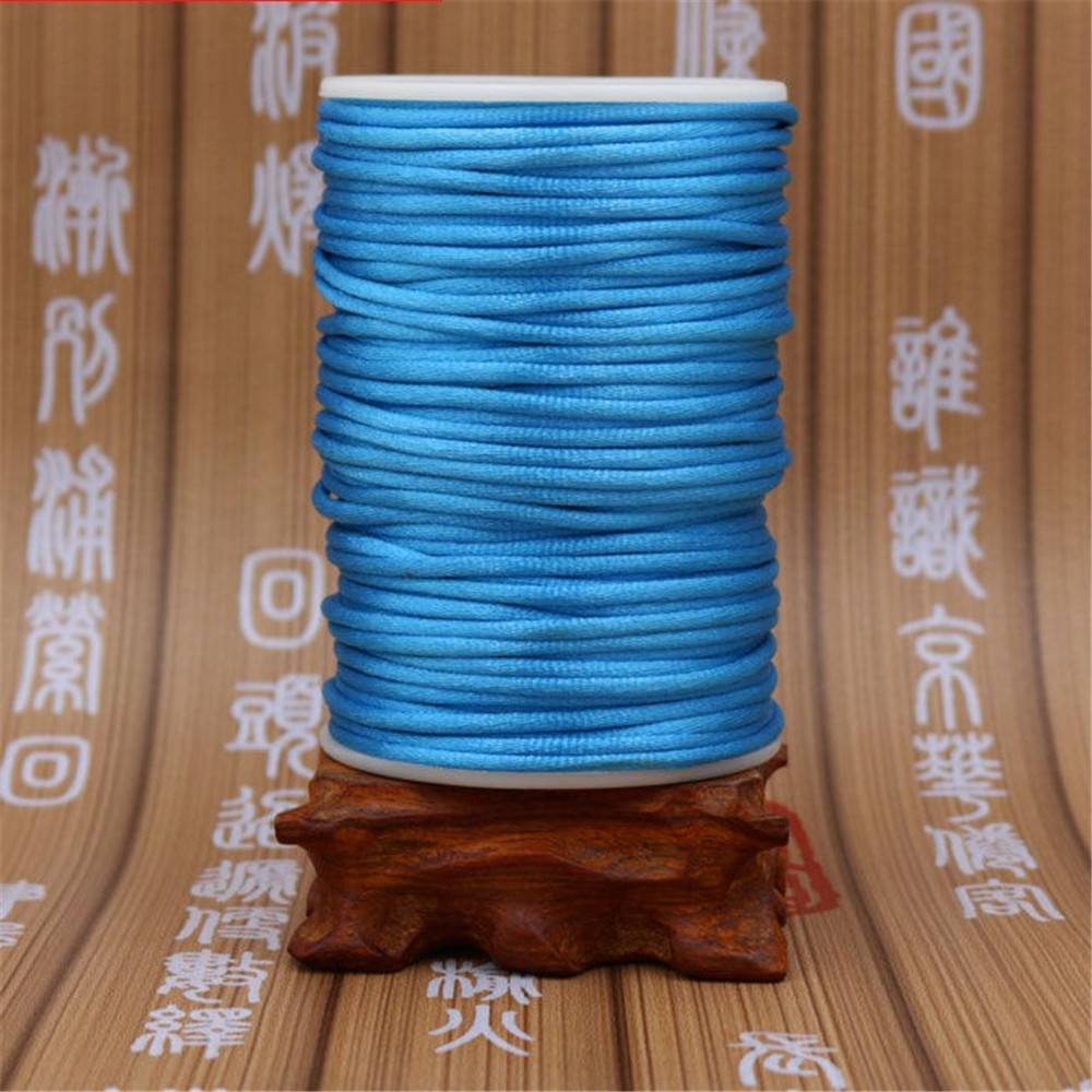Hilo de cordón satinado de 3mm y 10 yardas, nudo chino, pulsera de macramé, cuerda trenzada, borlas DIY, hilo de cuentas, 35 colores: Níquel negro