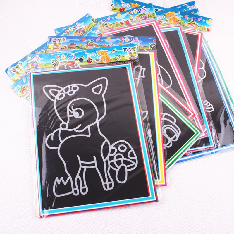 Kids Magic Scratch Art Schilderen Pad Kaart 20 Stks/partij 13*9.5 Cm Educatief Spel Speelgoed Willekeurige Type Vroeg Leren tekening Speelgoed