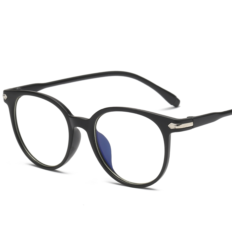 Transparent Lens Optical Plastic Glasses Frames for Women Cat Eye Men Eyeglasses Computer Eyewear Frame Oculos Plastic: matte black