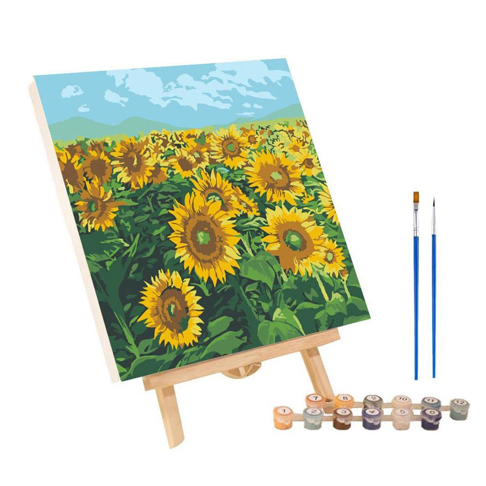 Frame Painting By Numbers Kits Abstract Sunset Landscape Modern Drawing Coloring By Numbers Acrylic Paint For Home Decor: Orange