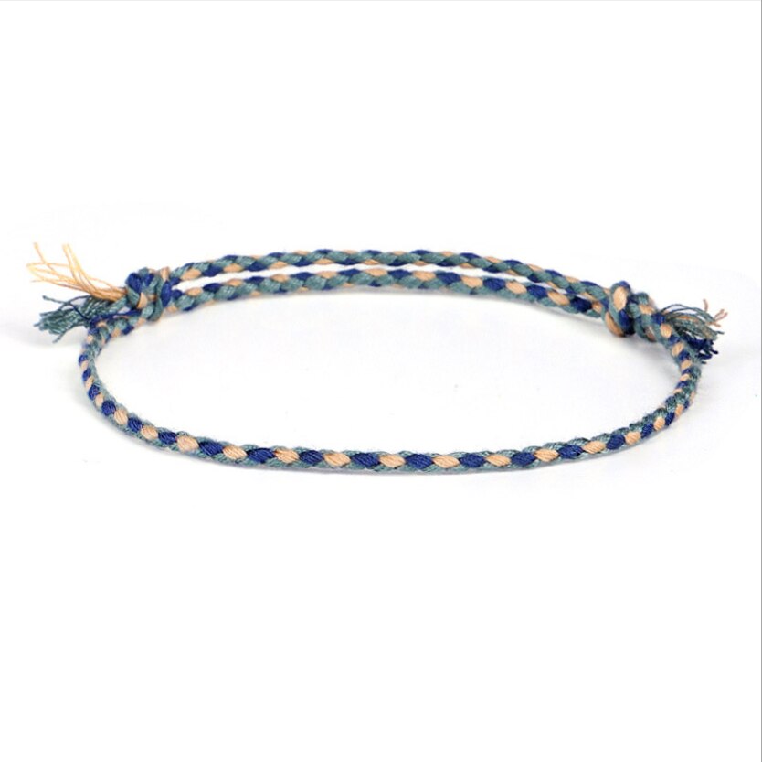 Pulsera de cuerda multicolor trenzada hecha a mano para hombre y mujer, brazalete ajustable étnico, joyería, de pareja: 10