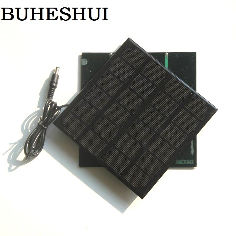 BUHESHUI 3 W 6 V Zonnepaneel Monokristallijne Zonnecel Module + 5521DC Zonnestelsel Lader Voor 3.7 V Led licht Batterij 145*145 MM