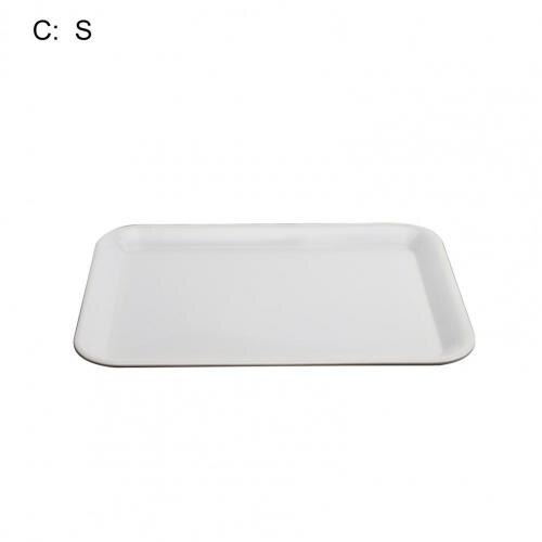Bandeja de plástico blanca para servir, bandejas decorativas apilables fáciles de usar, creativas, delicadas, para el hogar, para almacenamiento de ensaladas: C S