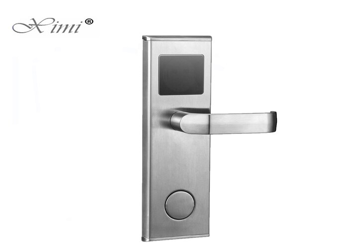 Good Electronic Home Door Lock System Swipe Card Stainless Steel Smart Hotel Door Lock With RFID Card HM-201: silver color