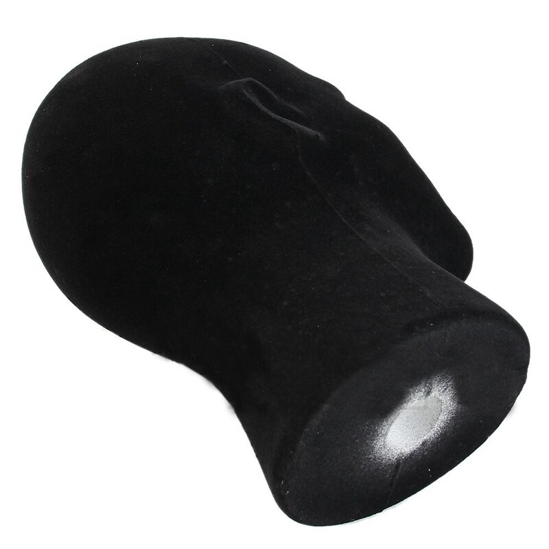 Männlichen Styropor Schaum Mannequin Männchen Kopf Modell Perücken Gläser Kappe Anzeige Ständer Schwarz