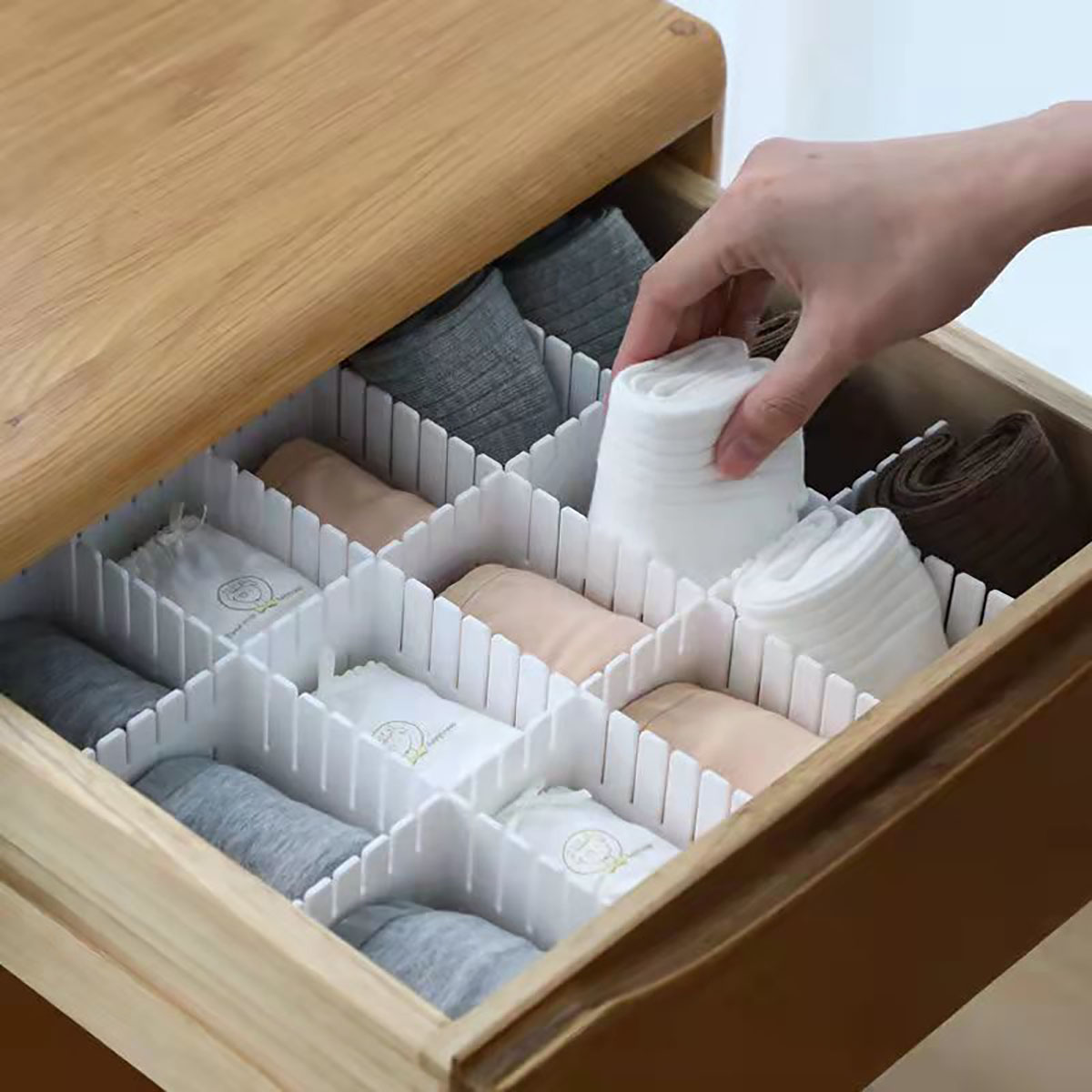 Séparateur de rangement de tiroir polyvalent, cloison d'armoire de rangement en plastique réglable, de tiroirs de ménage, organisateurs