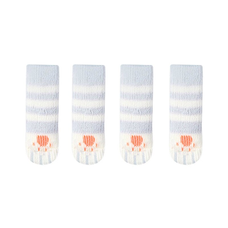Calcetines antideslizantes para patas de gato, protectores para patas de Silla, para muebles, decoración del hogar de dibujos animados, 4 Uds.: Gris