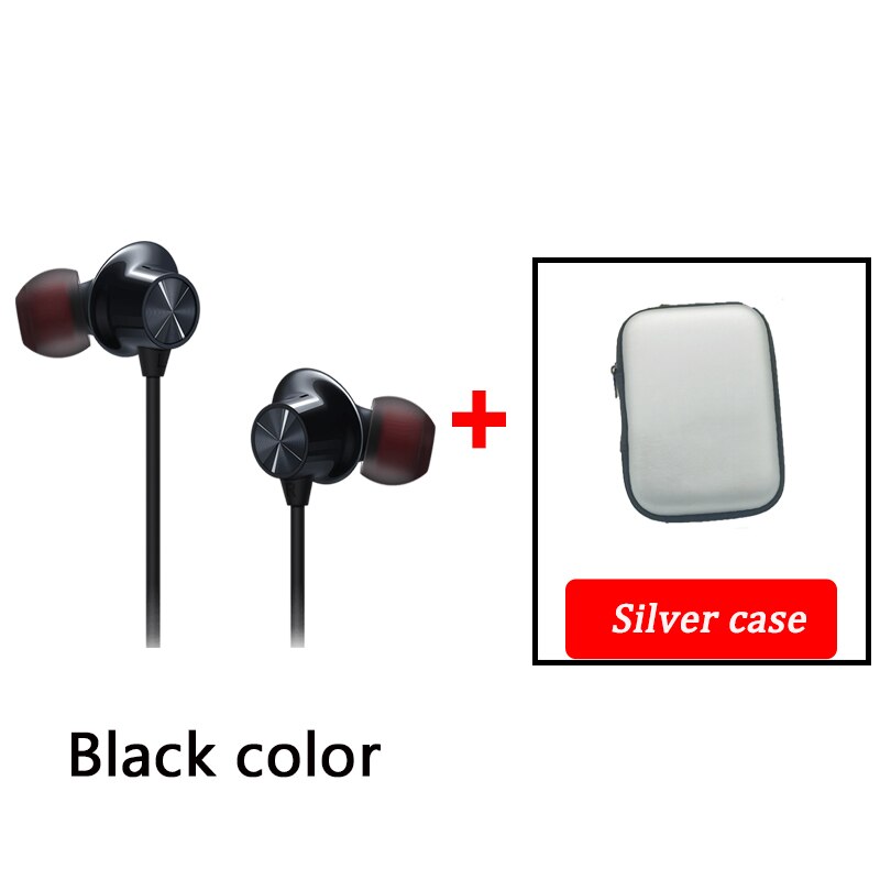 Oneplus Bullets Wireless Z bluetooth earphones Dynamic Magnetic Control for Oneplus 8 Pro 7T 7 Pro Original earphone: black n silver case