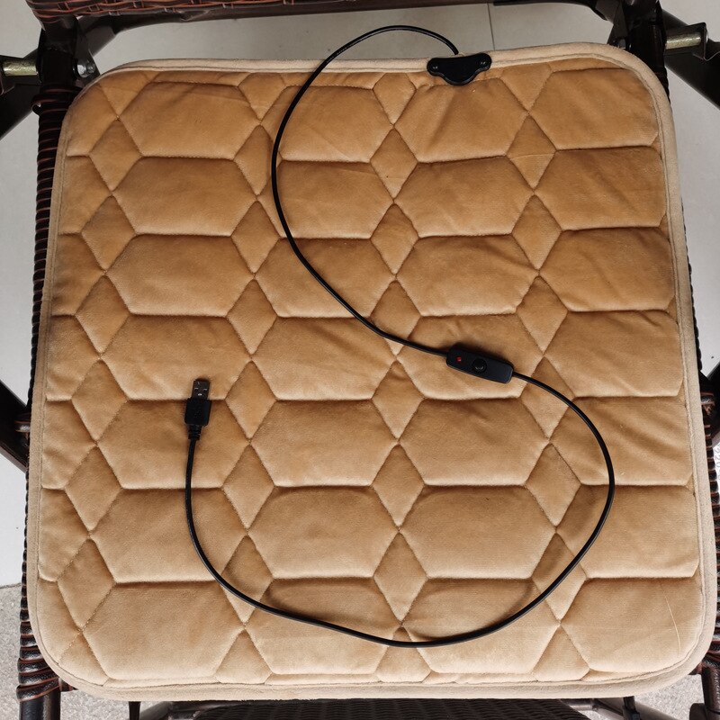 Cojín calefactable para coche, asiento de oficina, calefacción eléctrica, para el hogar y el coche, 5V, individual, con usb: Beige