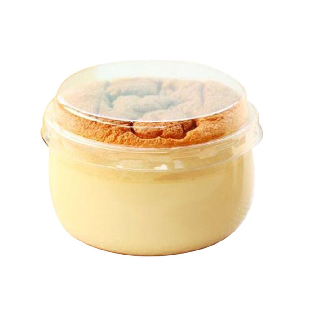 50 Sets Baking Pudding Cup High Temperature Resistant Japenese Pudding beaker with Lid (Transparent)