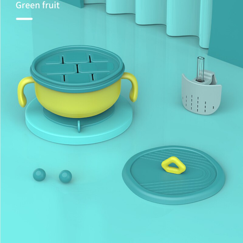 Assiette 3 en 1 pour bébé, bol de collation pour bébé avec paille, bol à ventouse supplémentaire, ensemble de vaisselle pour enfants en bas âge