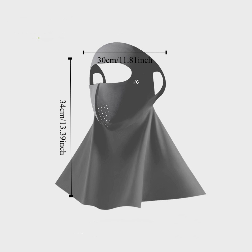 Kesäinen kokokasvosuoja, aurinkosuoja, uv-suoja, upf 50+  -suoja, jääsilkkinen kasvosuojus, hengittävä, ulkokäyttöön tarkoitettu kaulahuivi pyöräilyyn