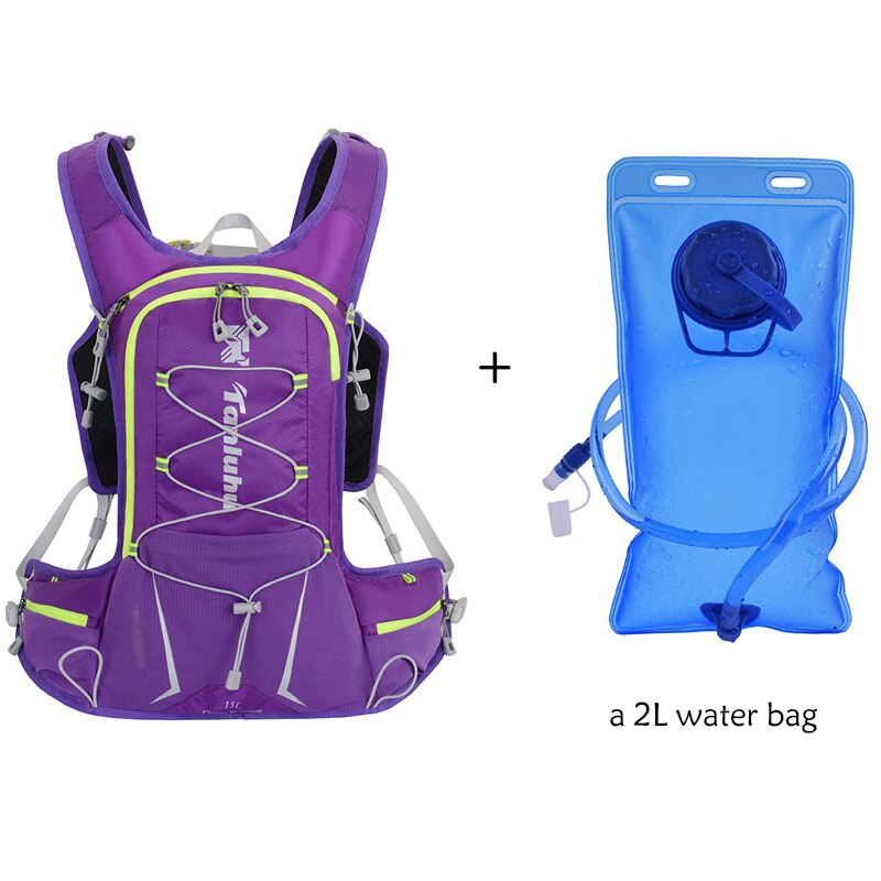 15L Outdoor Fietsen Hardlopen Rugzak Mannen Vrouwen Water Rugzak Ultra Licht Fietsen Ademende Cross Country Marathon: purple 1