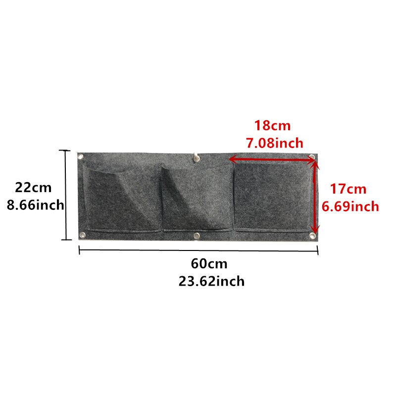 25/36/49 Zakken Opknoping Grijs Grow Bag Planter Verticale Tuin Groente Living Garden Bag Planter Groeiende Zakken Bloemen Supply: 3 grid gray