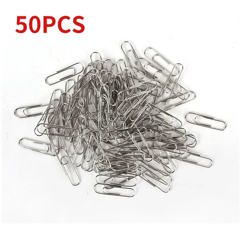 500/300/100/50PCS Metal Silver Paper Clips for Paperwork Stainless Steel Bookmark Paperclips Organizers Office School Supplies: WHITE