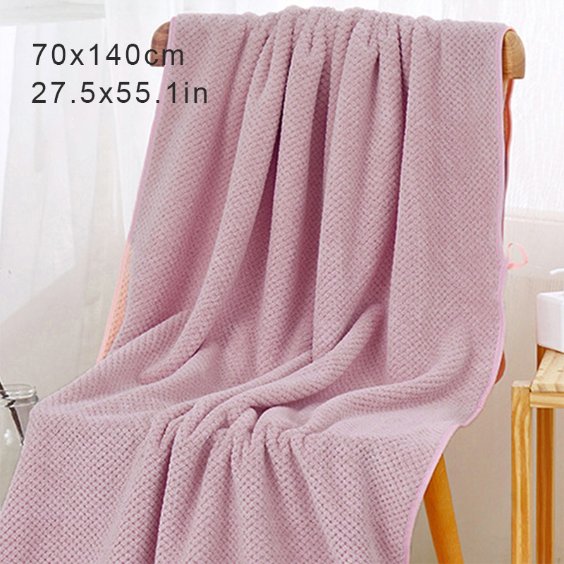 140x70cm Large Bath Towels Soft Bathroom Washcloth Bathing Robe Comfort Microfiber Bathrob Quick-Drying Bath Towel: Blue