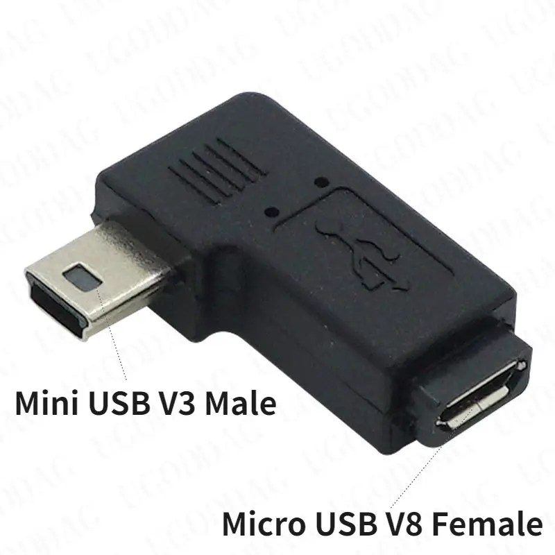 Micro USB Female to Mini USB Male Adapter Charger Converter MiniUSB V3 to MicroUSB V8 Adapter For Mobile Phone Android MP3: BROWN