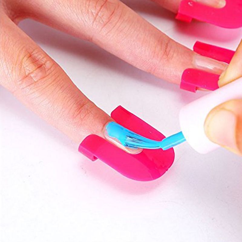 26 Pcs Reusable Nails Edge Skin Barrier Nail Polish Stencils Kit Manicure Nail Art Polish Tip Protectors Nail Care Beauty Tool