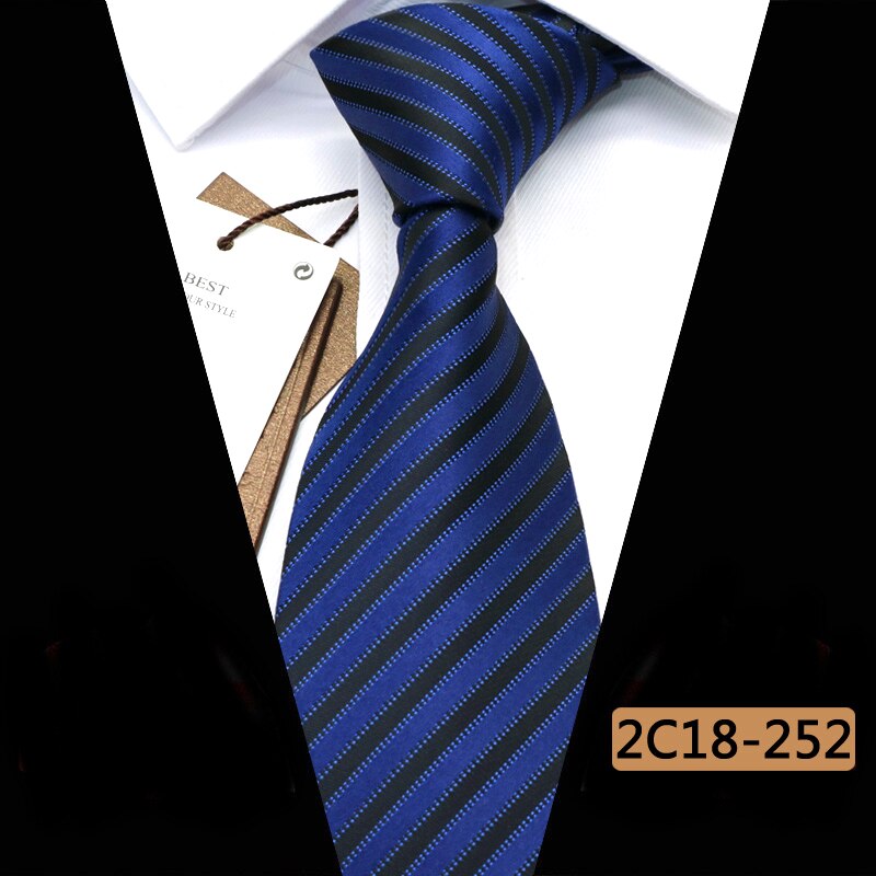 Yishline mænd slips 16 farve stribet business slips herre slips 8cm jacquard bryllup corbatas til hombre tilbehør: 2 c 18-252