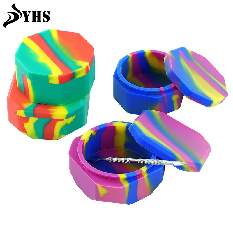 One set large 129 ml+ 97 ml Silicone Container Jar Oil Wax Non Stick Silicone Jar+Container Holder 1