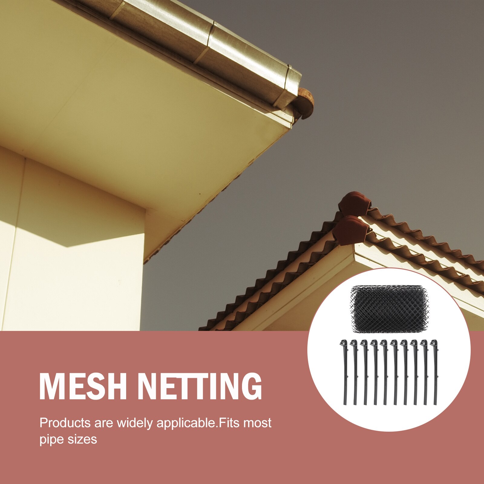 1 Set of Plastic Gutter Guard Practical Anti-falling Leaf Net Protective Mesh